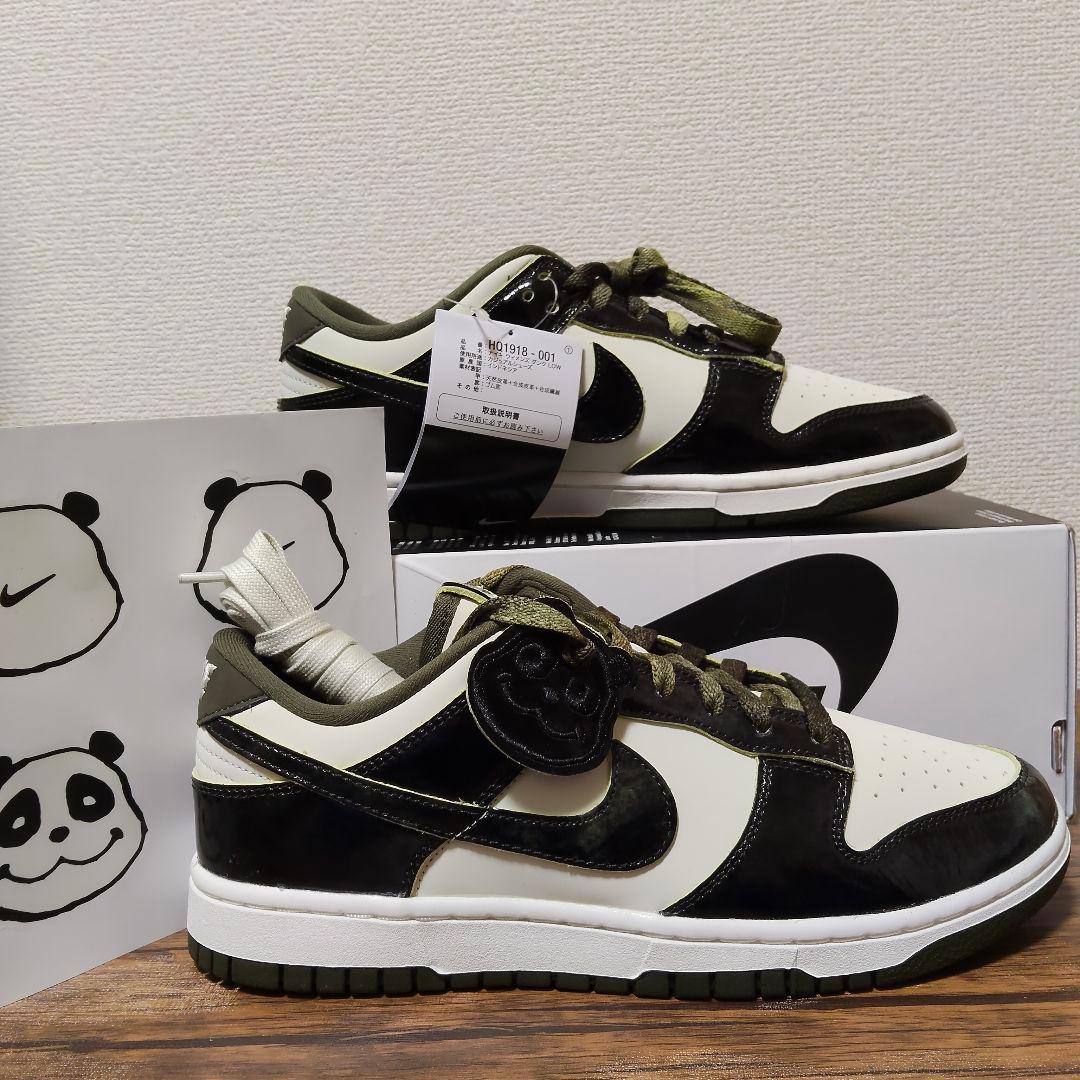 未使用 W NIKE DUNK LOW ダンクロー パンダ オリーブ グリーン — image 3