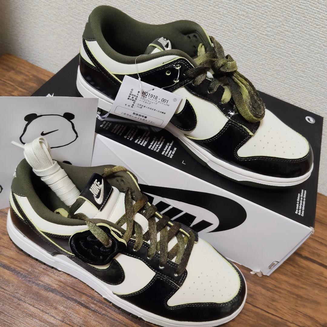 未使用 W NIKE DUNK LOW ダンクロー パンダ オリーブ グリーン — image 4