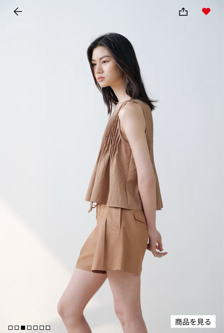 H&M ピンタックタンクトップ　M ベージュ — image 2