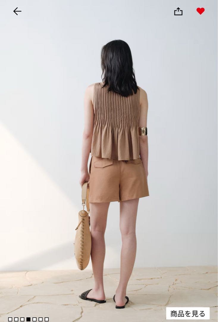 H&M ピンタックタンクトップ　M ベージュ — image 3