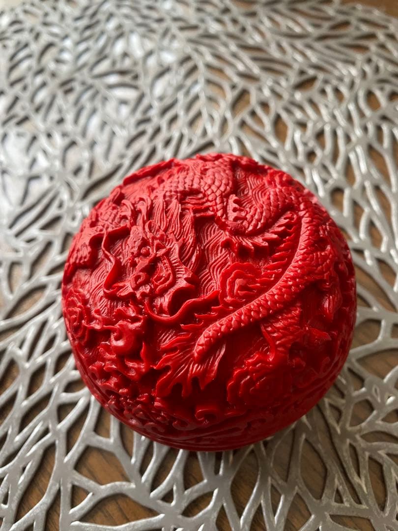 中国伝統美術工芸品　堆朱香合 — image 3
