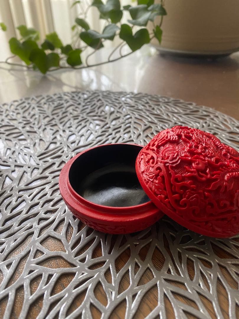 中国伝統美術工芸品　堆朱香合 — image 4