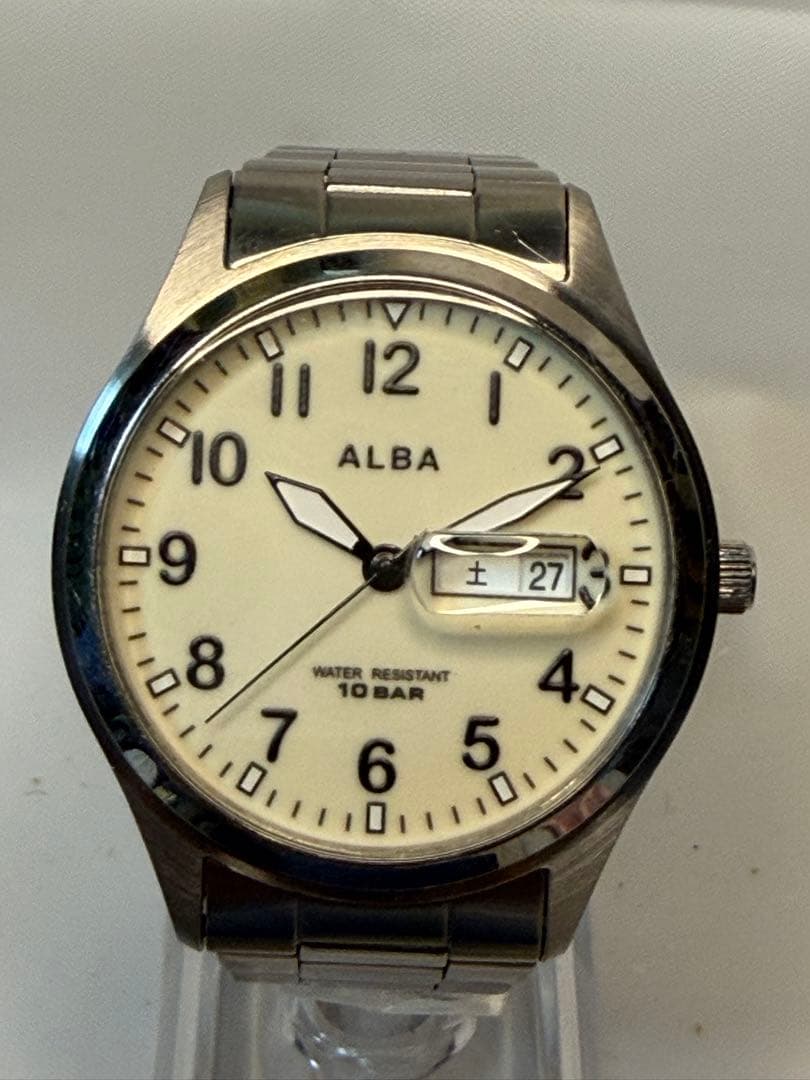 【美品】 【ヴィンテージ】 セイコー ALBA アルバ メンズ クリームダイヤル — image 2