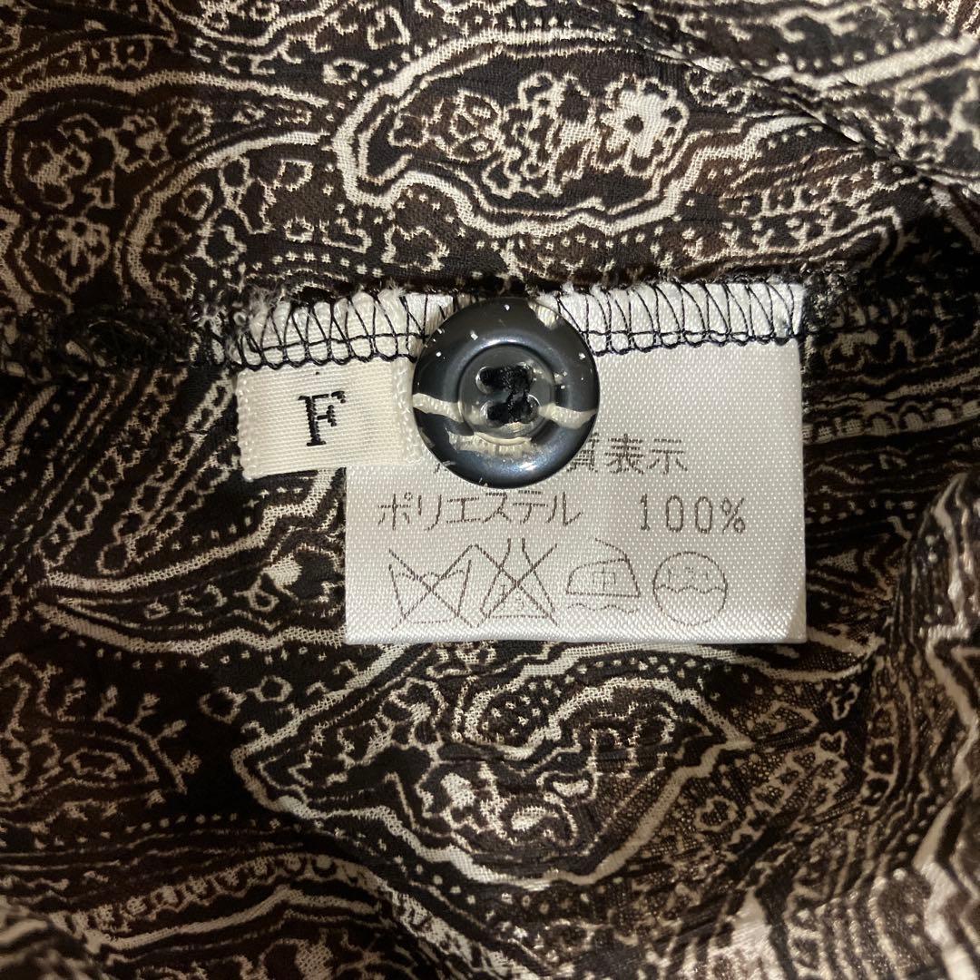 Bellcour 白黒 ペイズリー柄 長袖 ボタン シャツ 中古 L 春秋 — image 5