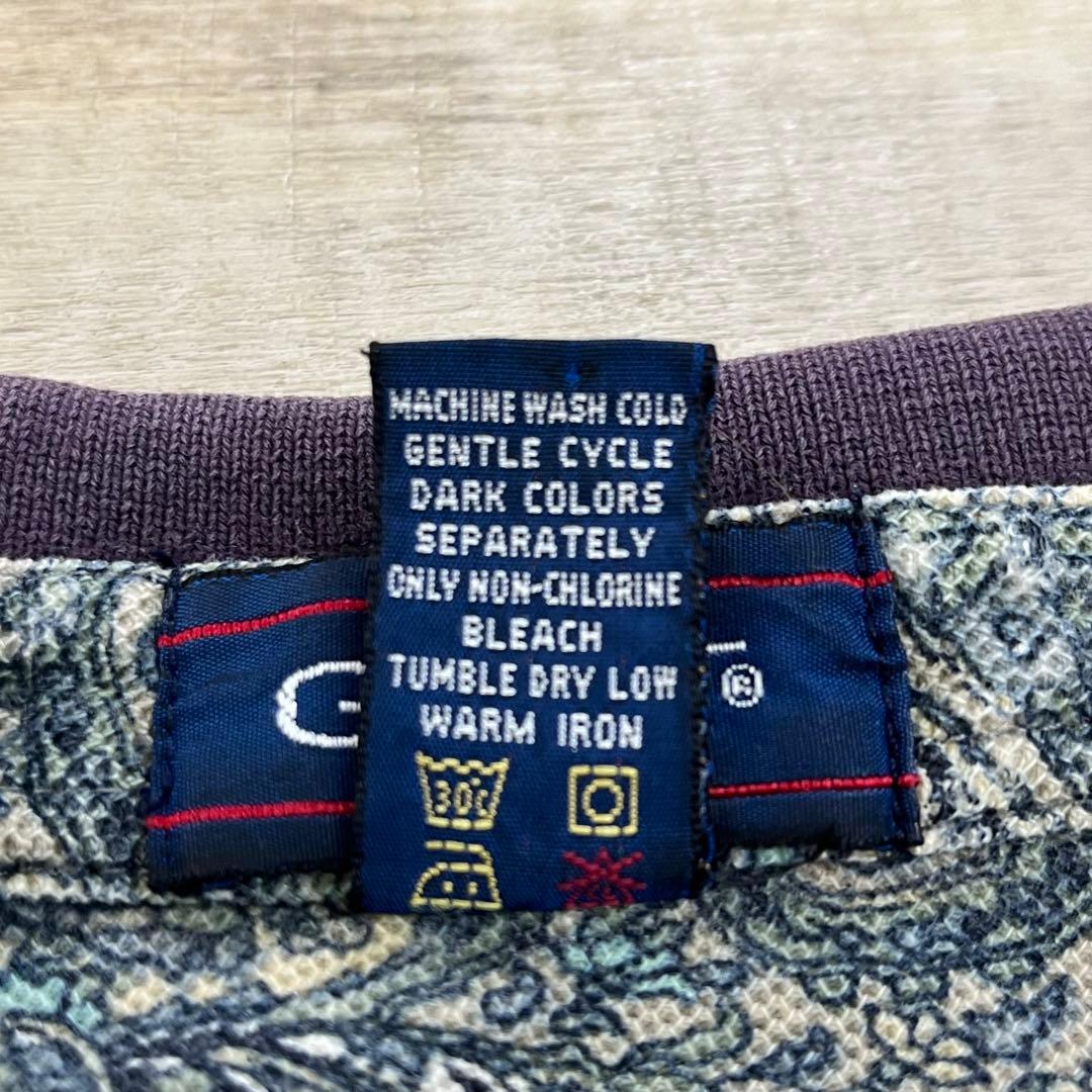 古着 90年代 GANT L 総柄 半袖ポロシャツ メンズL — image 4