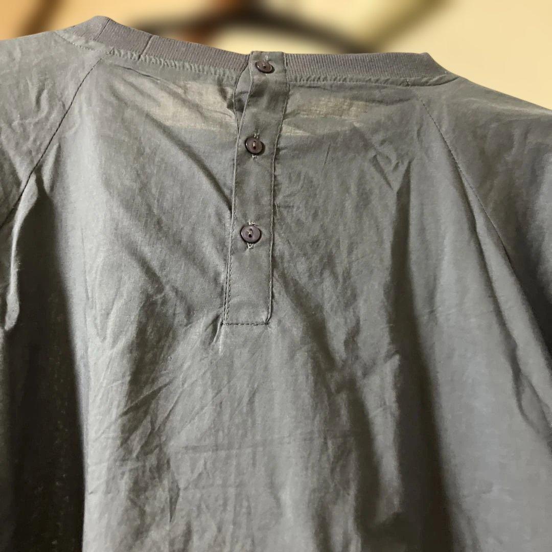 新品くすみブルー半袖ロングワンピース — image 3