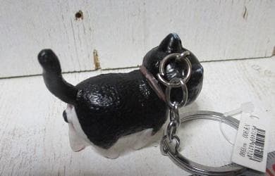 新品/猫　ネコキーホルダー　白黒/八割れ — image 4