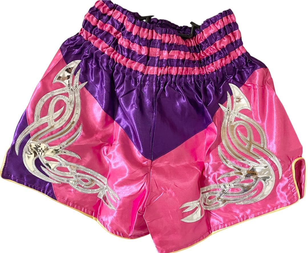 THAI BOXING ムエタイパンツ ピンク×パープル　メンズ Mサテン — image 3