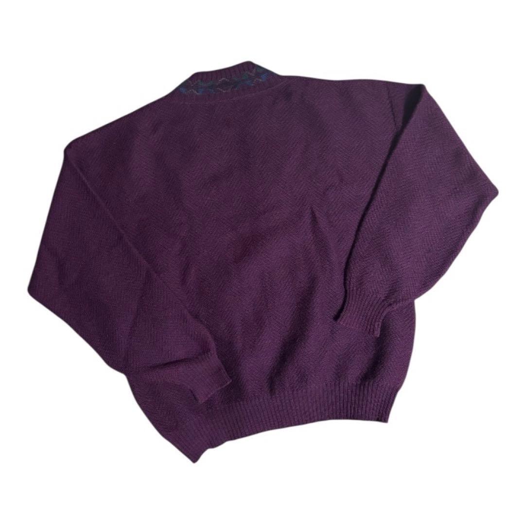 70s PENDLETON ペンドルトン Vネックニット バーガンディ 古着 — image 2