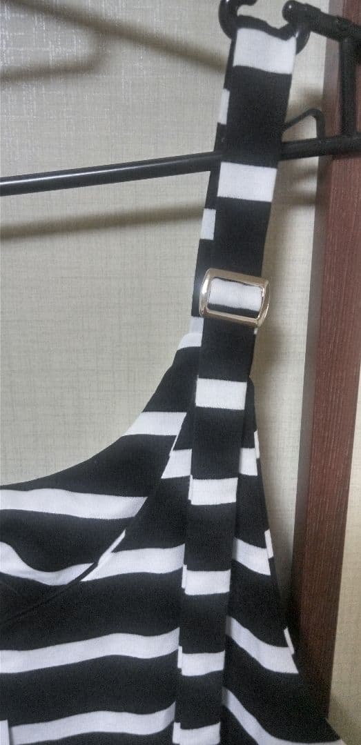 anap mimpi ボーダー ワンピース 新品 フリーsize 前ポケ 白黒 — image 2