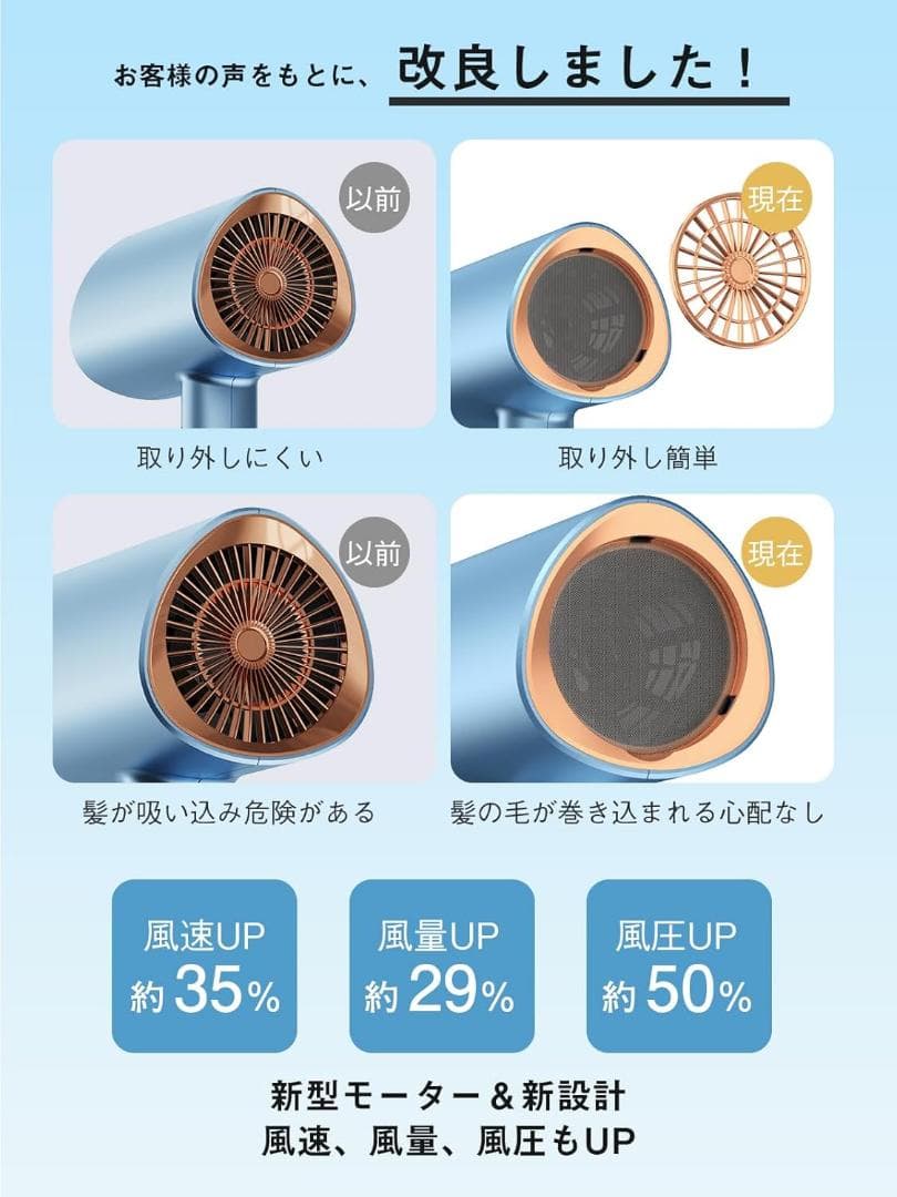 大風量✨ドライヤー 速乾 1200W マイナスイオン 折りたたみ — image 4