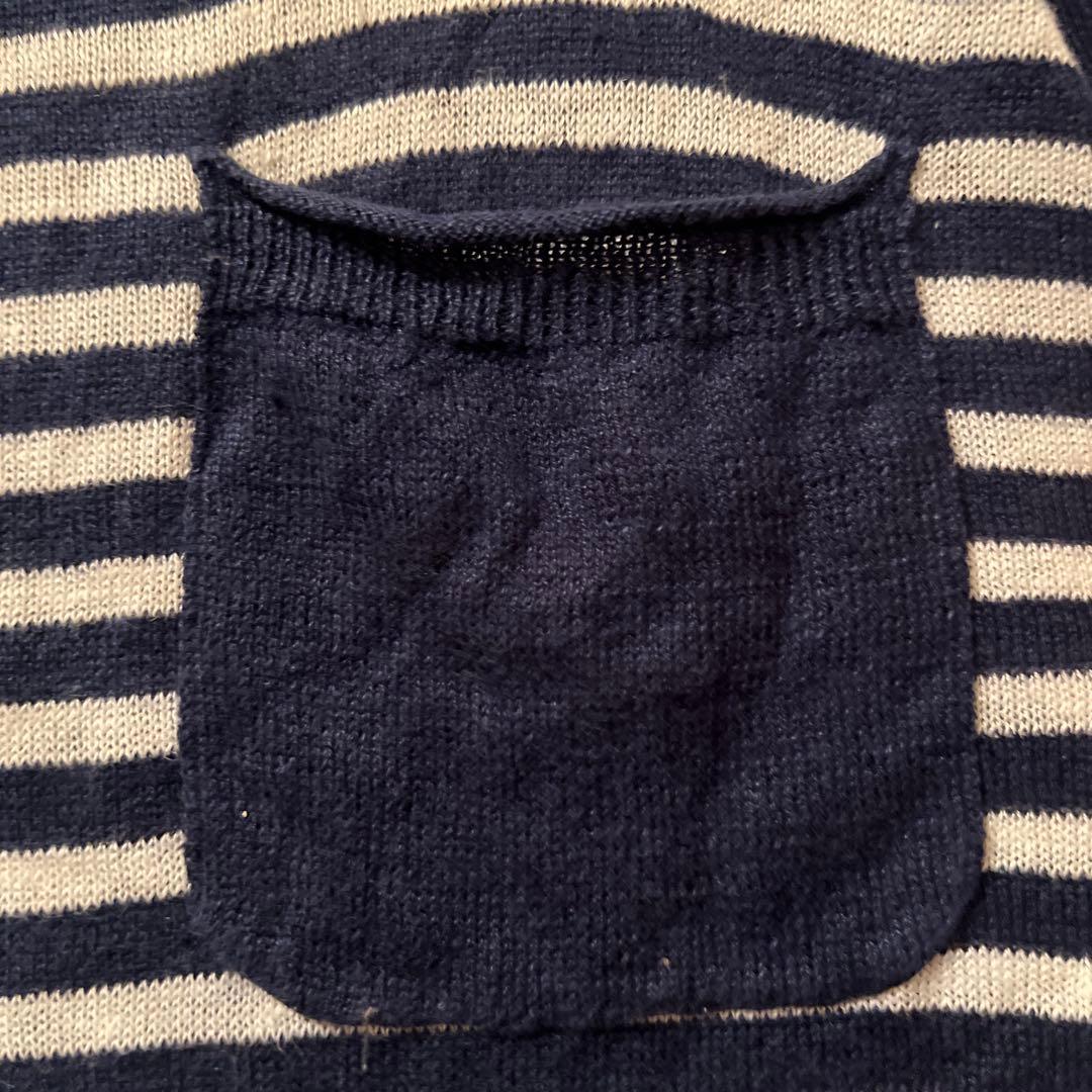 BROWNY FRENCH LINEN ボーダーニット Lサイズ 麻100% — image 3