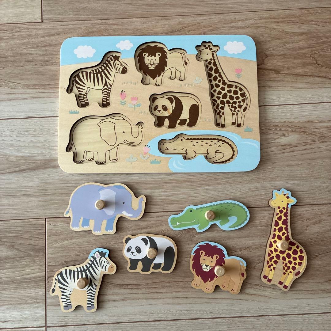 木製 動物 ペグパズル 知育玩具 — image 2