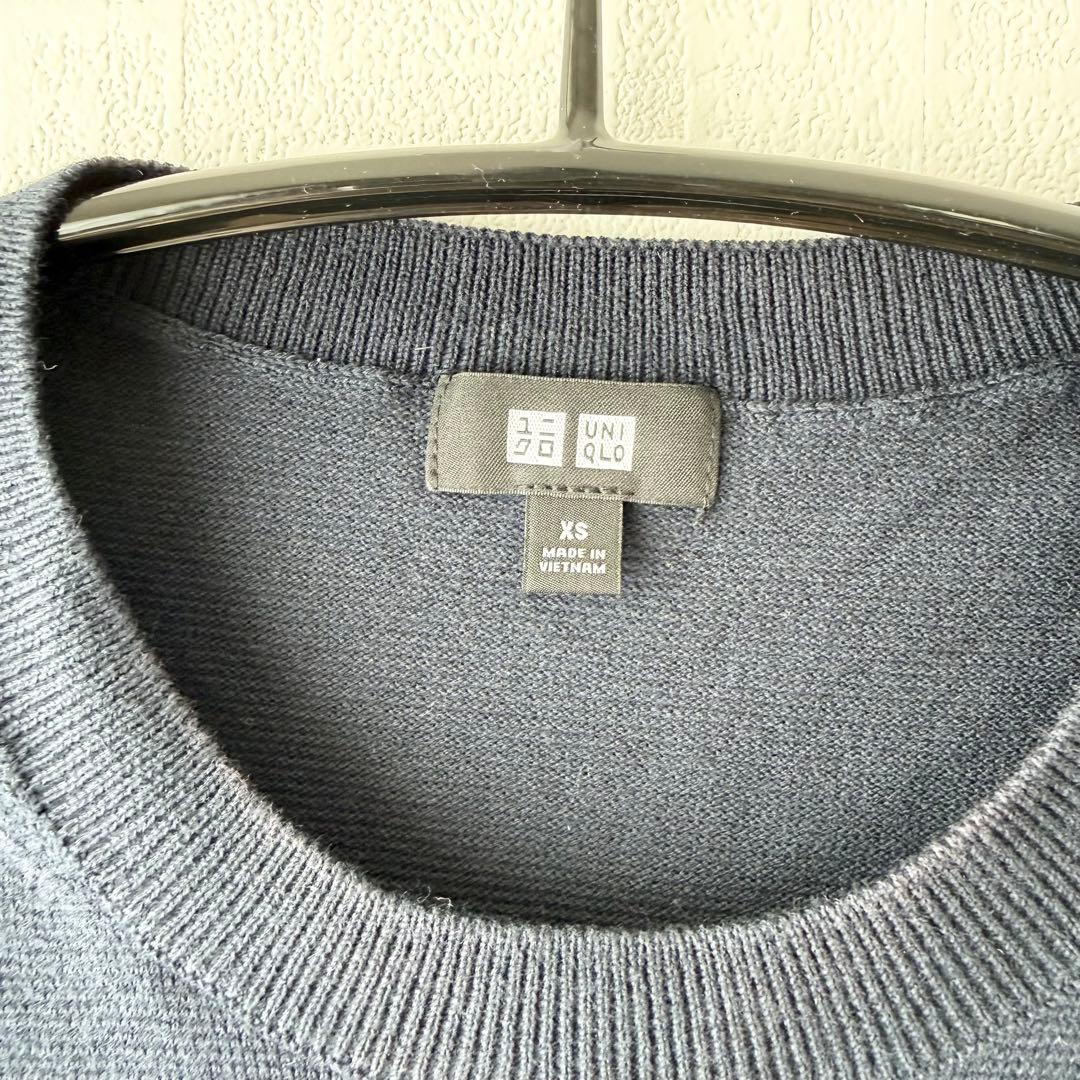 UNIQLO ウォッシャブルストレッチミラノリブクルーネックセーター XS 紺 — image 4