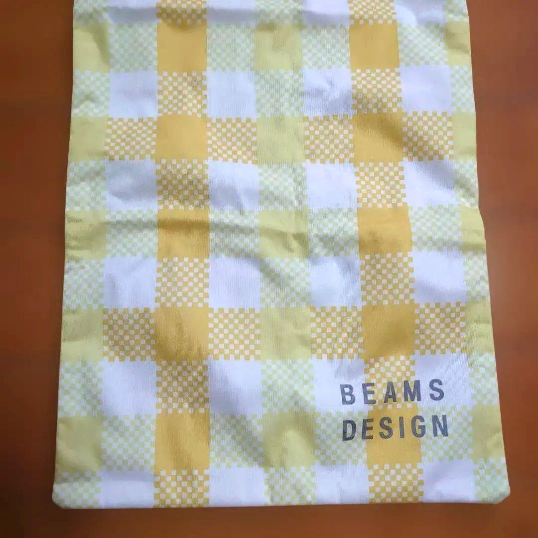 BEAMS DESIGN トートバッグ イエロー チェック柄・新品未使用品 — image 3