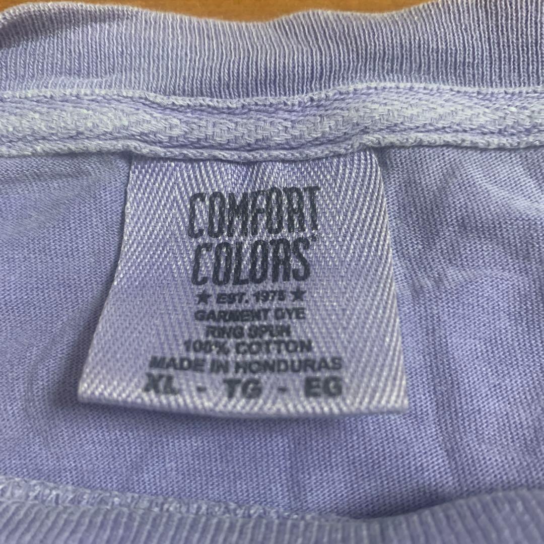 コンフォートカラーズ【XL】半袖Tシャツ 左胸ポケット バックプリント パープル — image 2