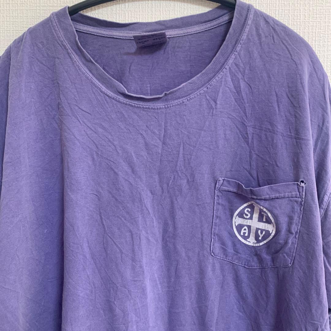 コンフォートカラーズ【XL】半袖Tシャツ 左胸ポケット バックプリント パープル — image 5