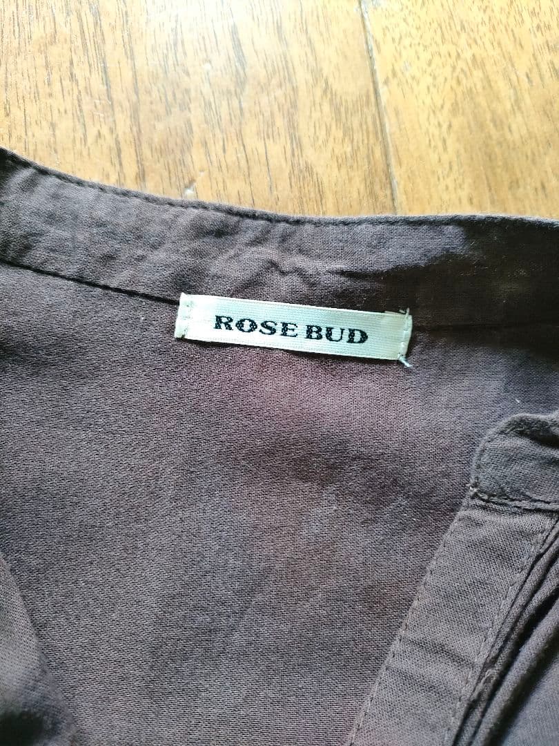 ROSE BUD コットン シャツ 半袖 ロングワンピース ブラウン M — image 2