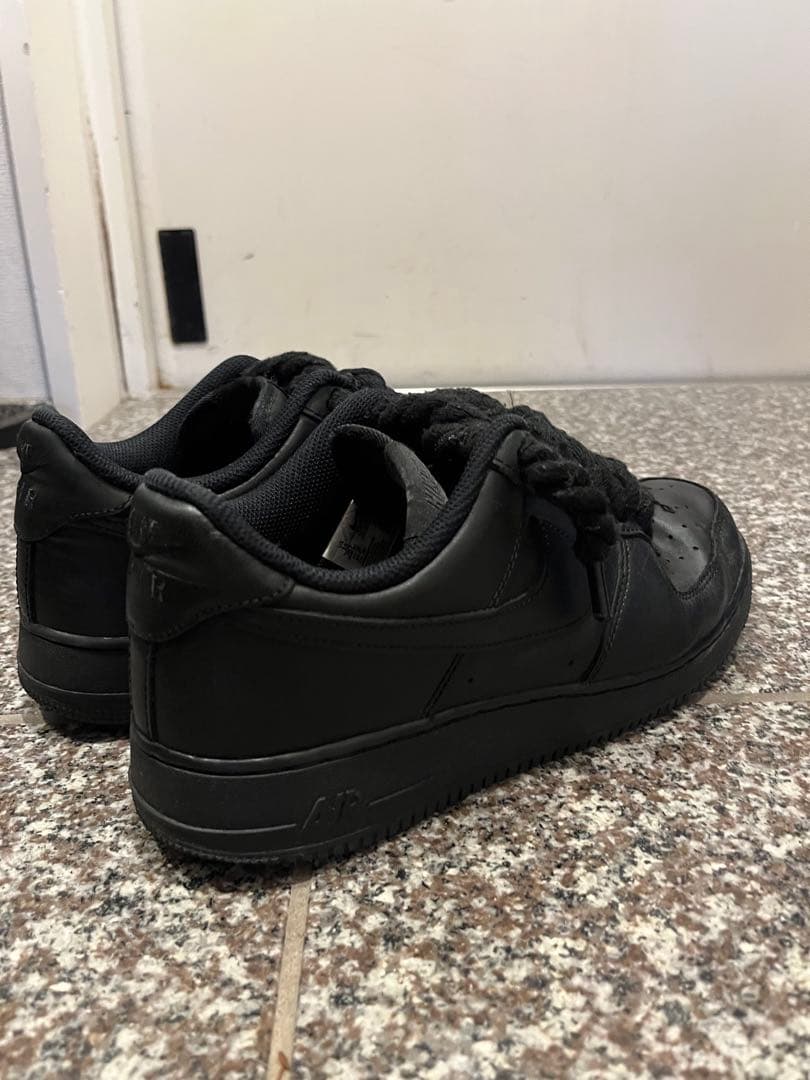 NIKE air force 1ブラックロープフォース自作 ピンクロープ付き — image 5