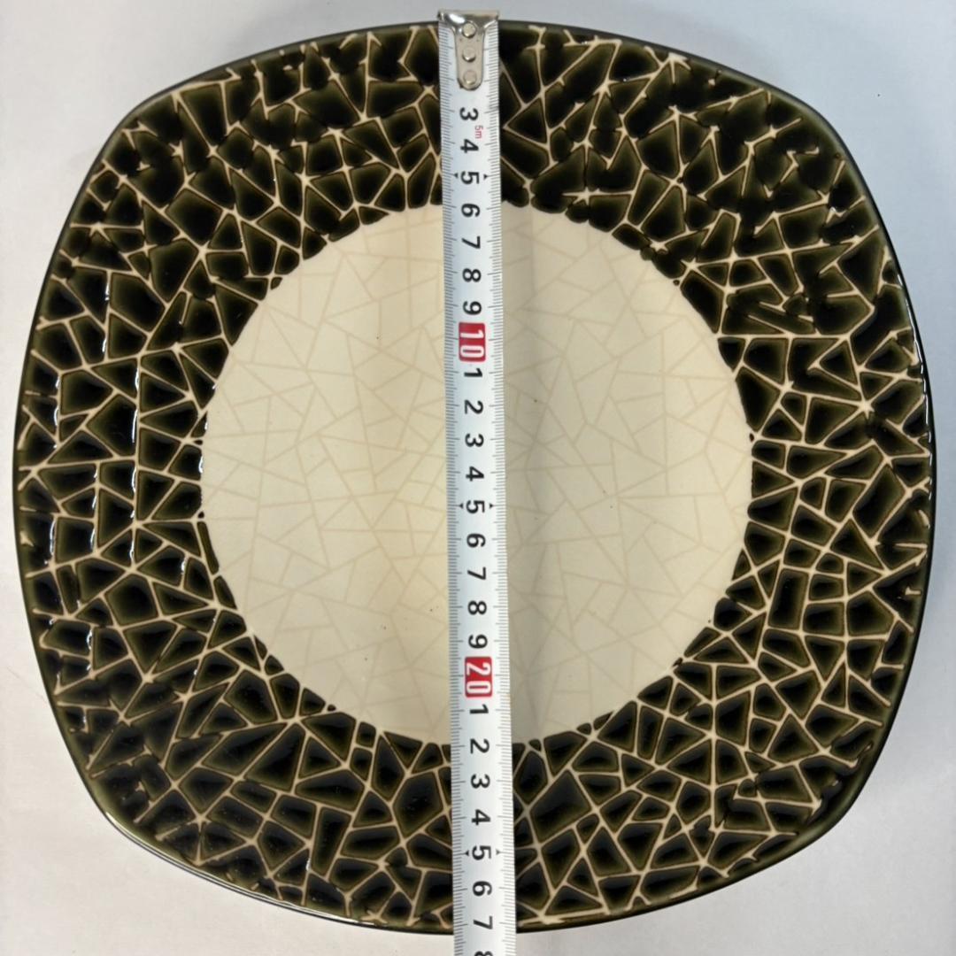 【未使用品】monoORIBE スクエアプレート 28cm 大皿 緑 3枚セット — image 5