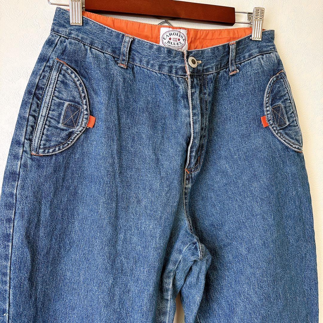 カロリナブルーズ デニムパンツ 無地 8 青 綿 クロップド カジュアル — image 3