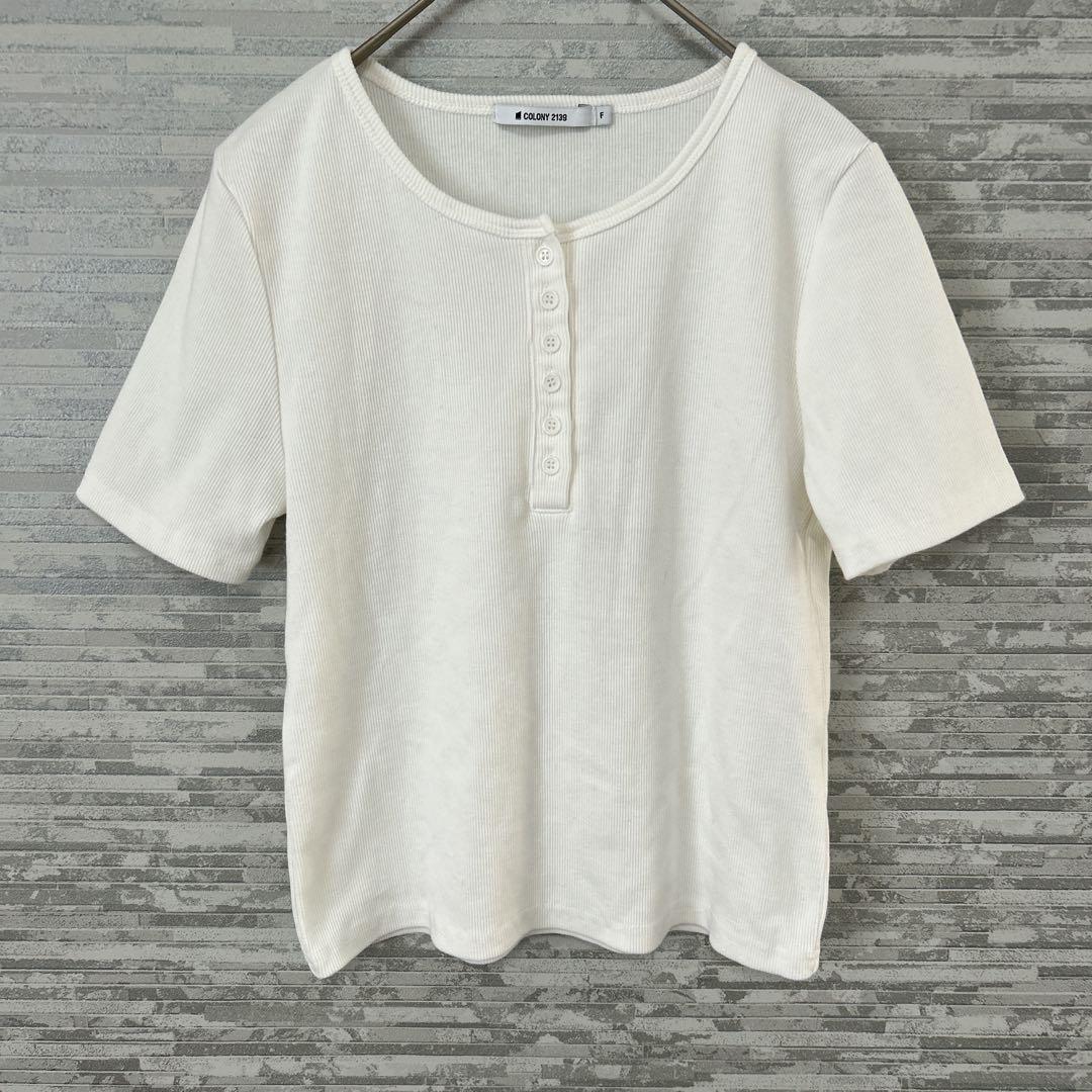 COLONY 2139 ヘンリーネック 半袖Tシャツ ホワイト F — image 4