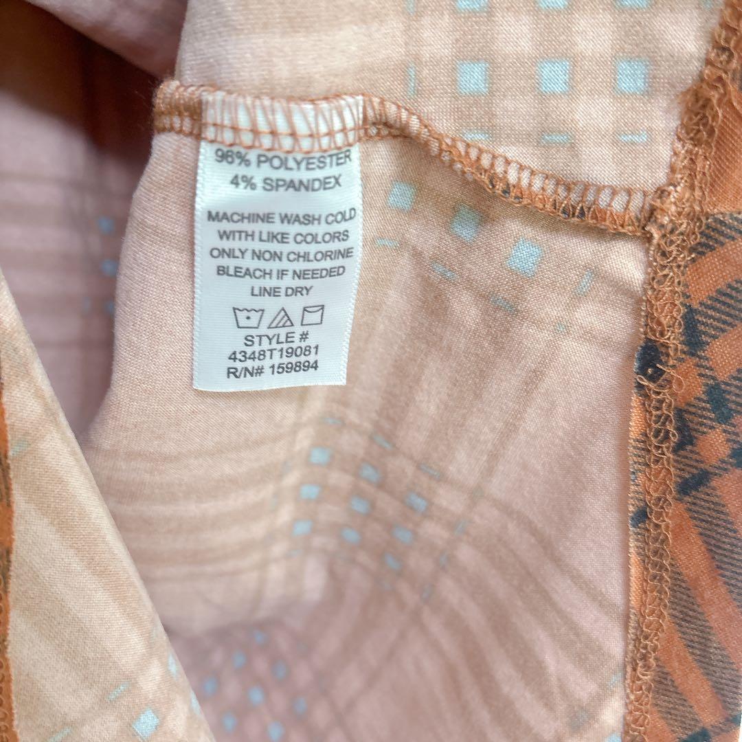 ★美品✨d.n.a couture【L】チェック柄チュニック オレンジ シャツ — image 3