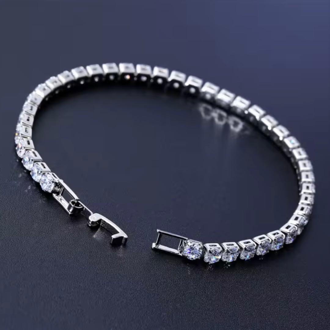 【匿名発送】テニス ブレスレット プラチナ CZダイヤモンド　シルバー　19cm — image 2