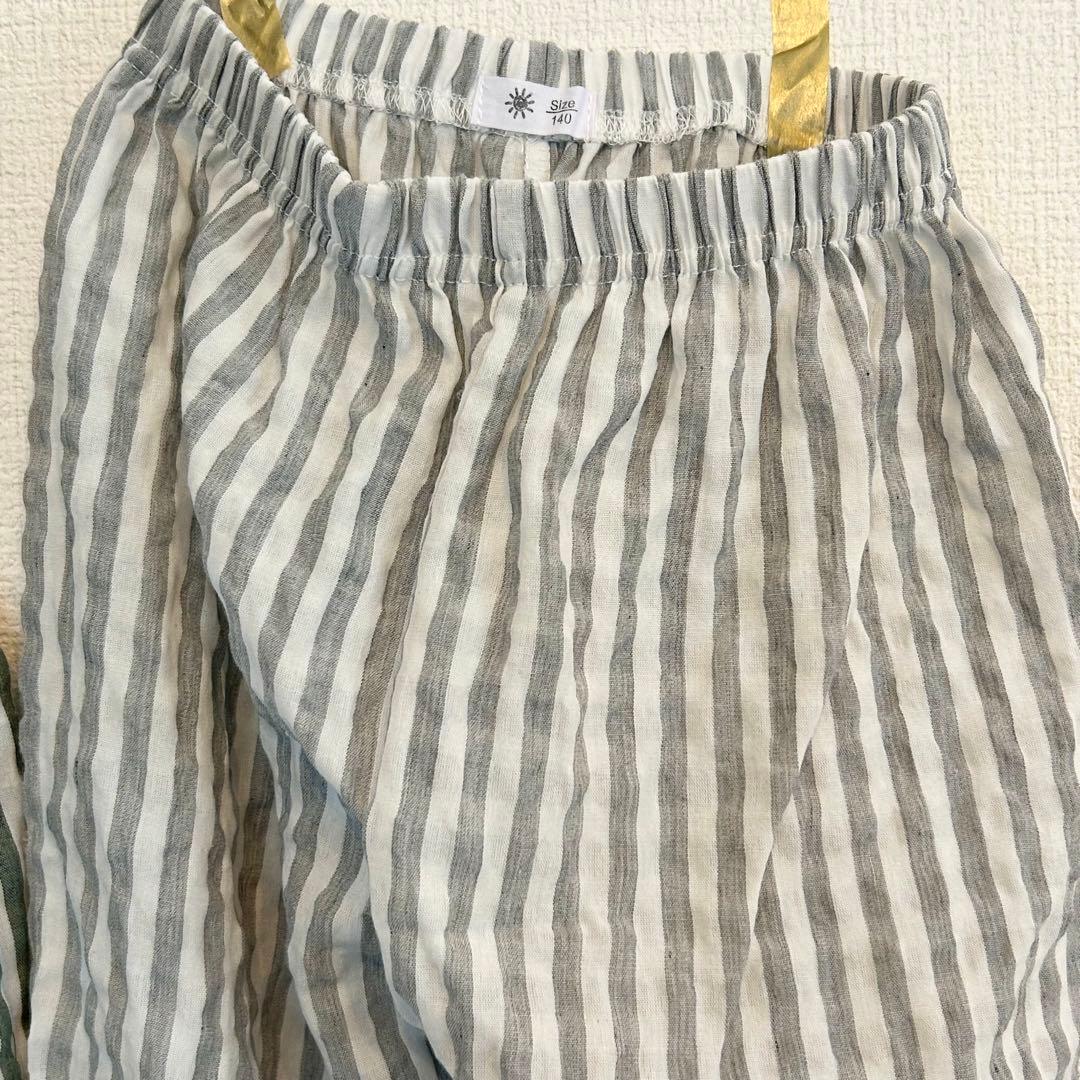 ※aco様専用 ストライプ綿ロングパンツ グレー — image 4