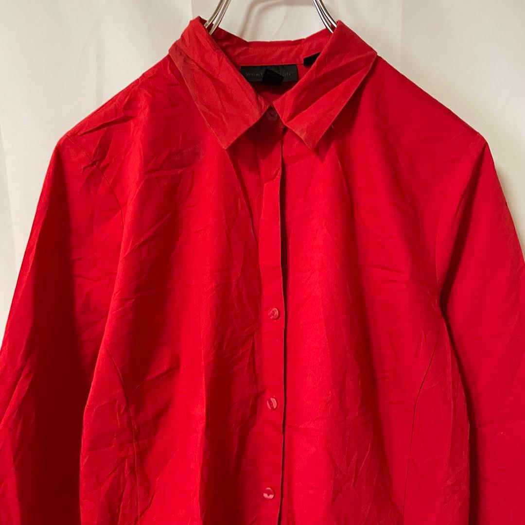 Worthington 長袖 シャツ ストレッチ レッド 赤 レディース — image 2