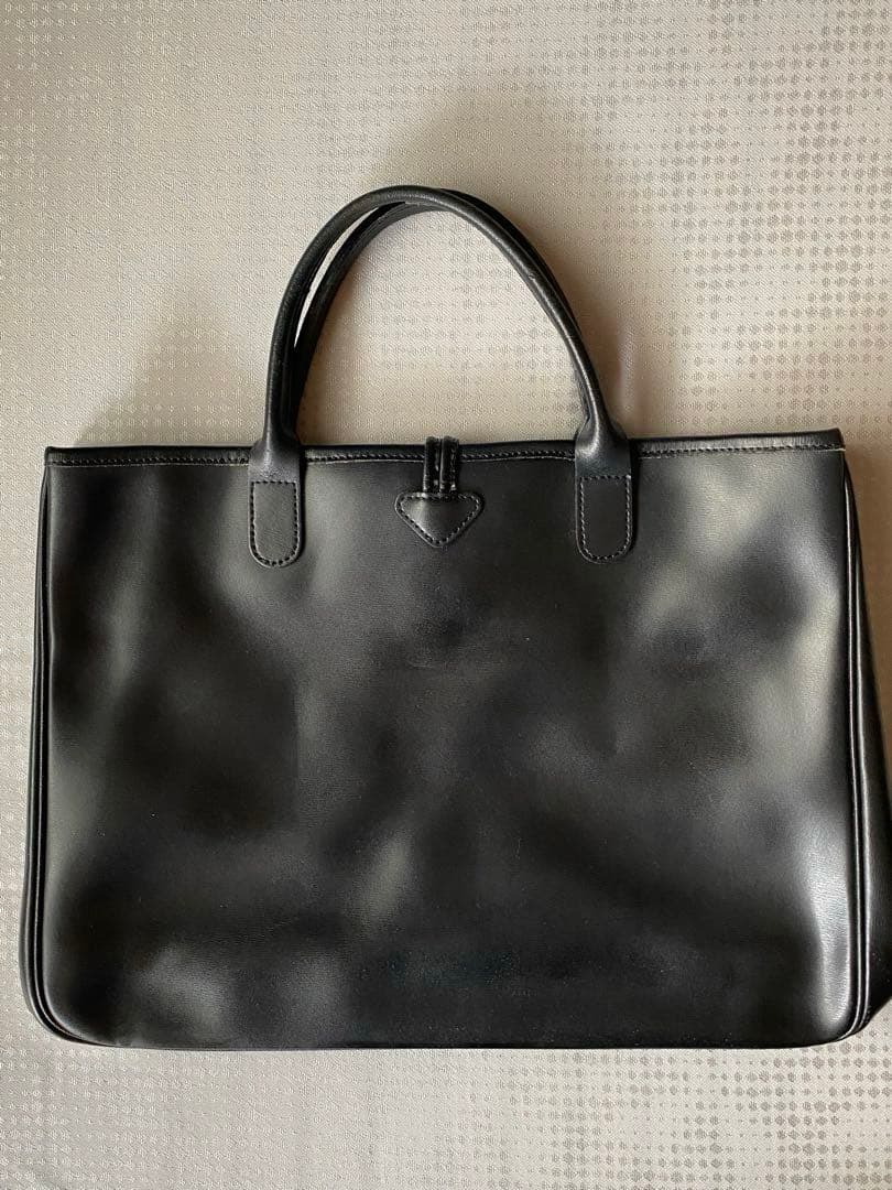 【美品】ロンシャン ロゾ トートバッグ レザートート 黒 A4収納可 金金具 — image 4