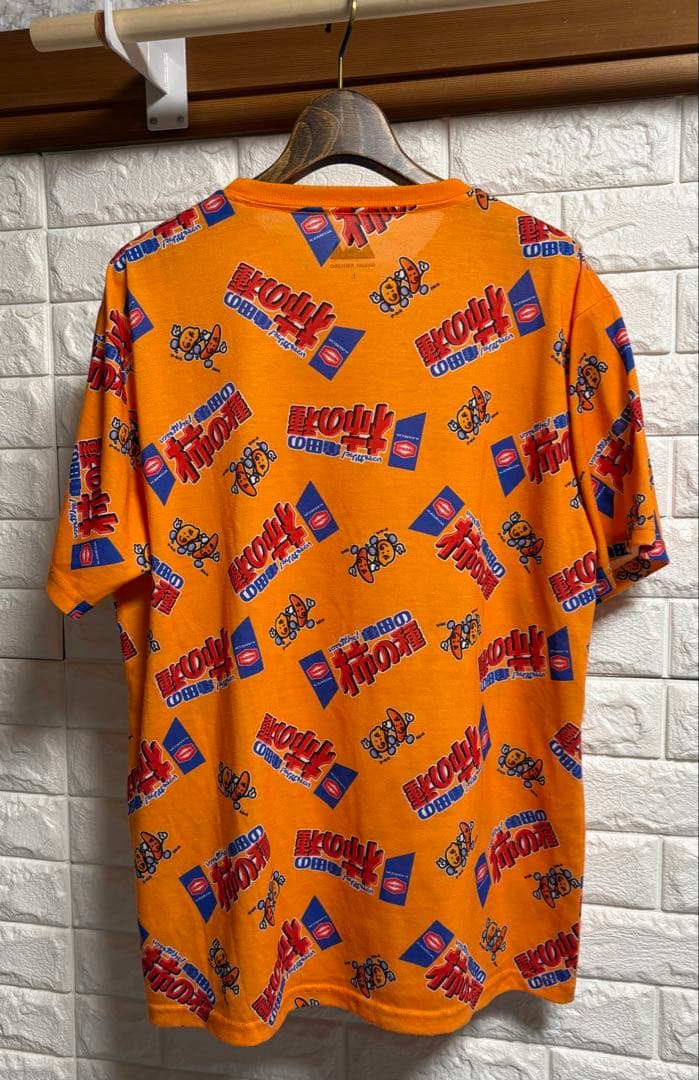 OKASHI COLLABO 柿の種 総柄 Tシャツ Lサイズ　ユーズド — image 4