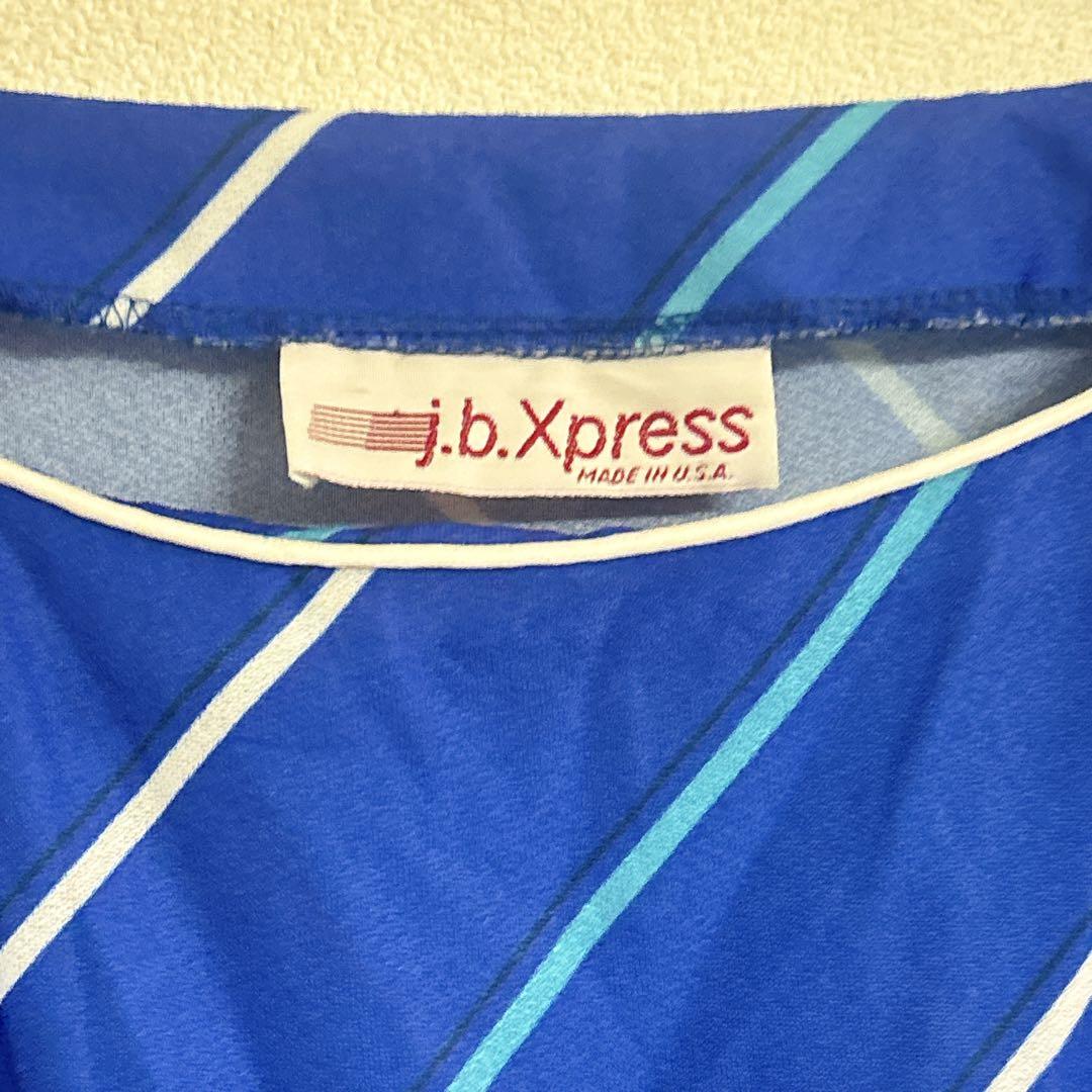 美品 j.b.Xpress 【M】 ストライプ ワンピース ブルー ウエストゴム — image 3