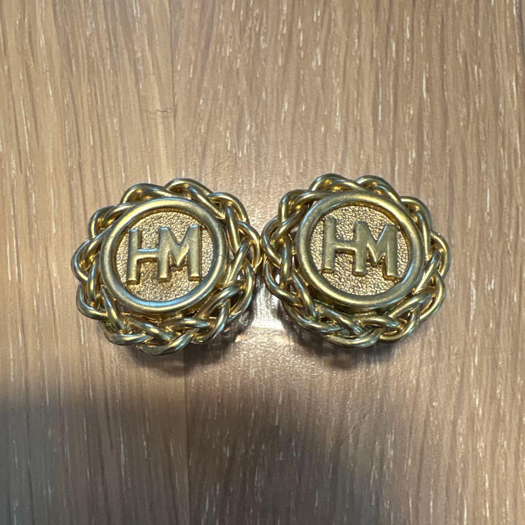HanaeMori 森英恵 レア　ヴィンテージ ロゴ HM イヤリング — image 2