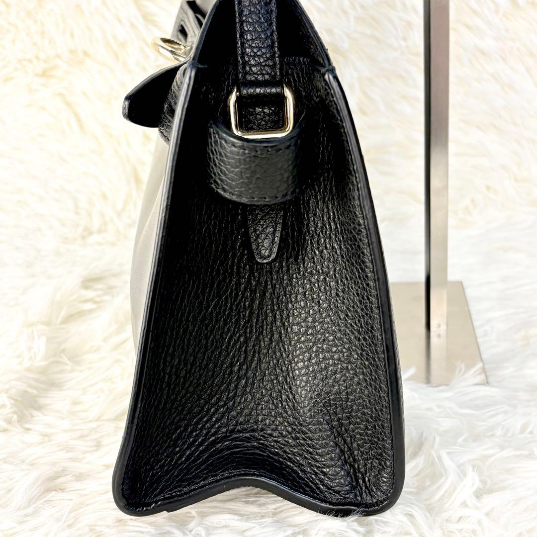 【美品】フルラ NET ネット ミニ トートバッグ ハンドバッグ ブラック 黒 — image 2