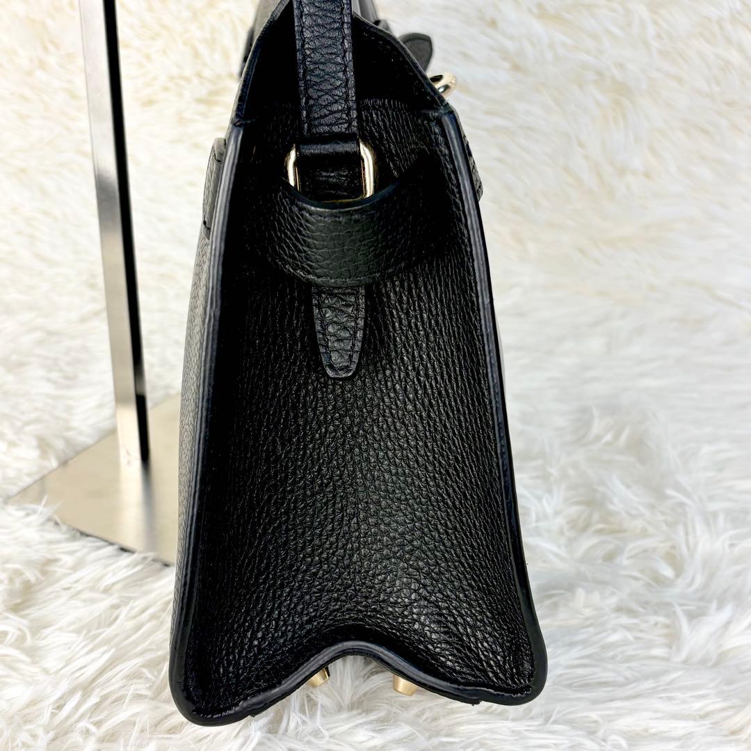 【美品】フルラ NET ネット ミニ トートバッグ ハンドバッグ ブラック 黒 — image 3