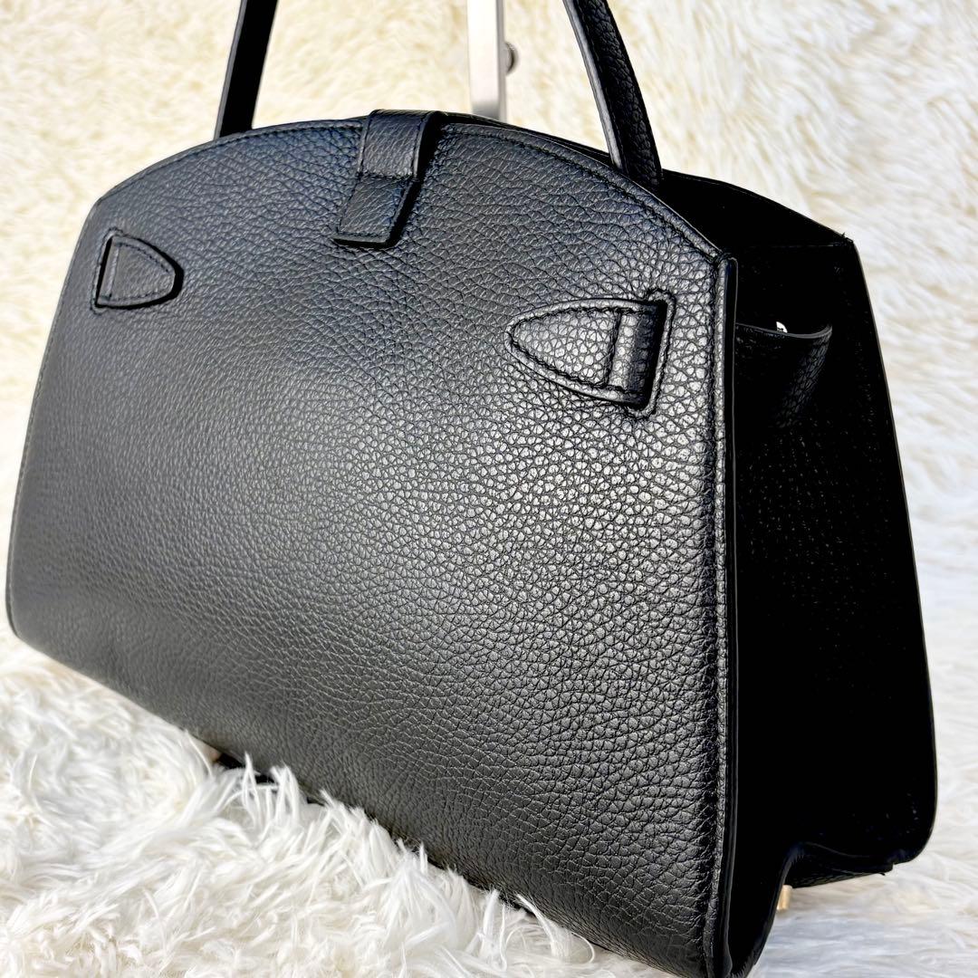 【美品】フルラ NET ネット ミニ トートバッグ ハンドバッグ ブラック 黒 — image 4