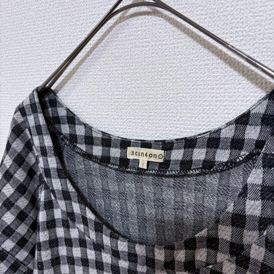 3can4on チェック柄半袖ワンピース　1サイズ — image 2