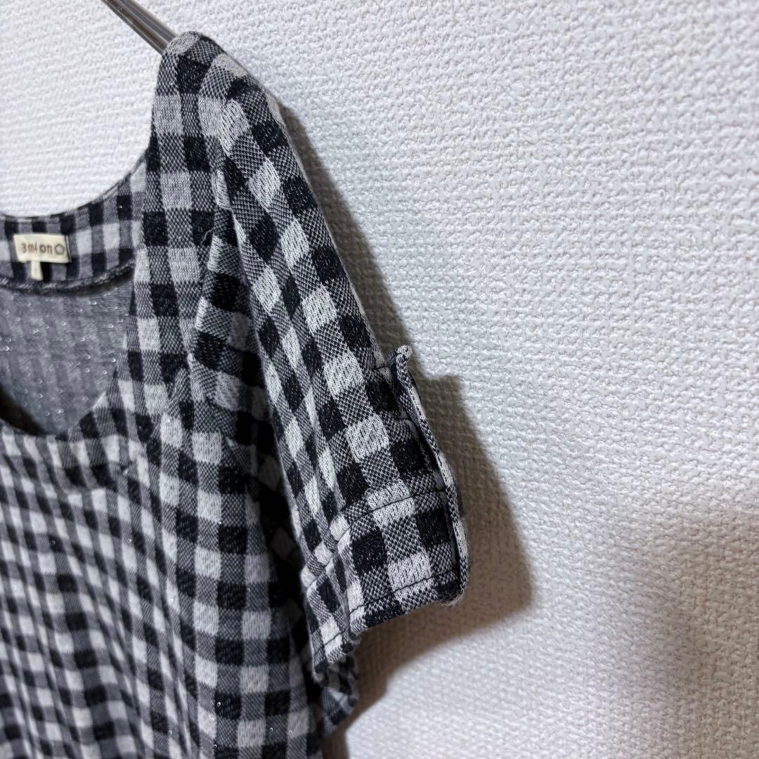 3can4on チェック柄半袖ワンピース　1サイズ — image 3