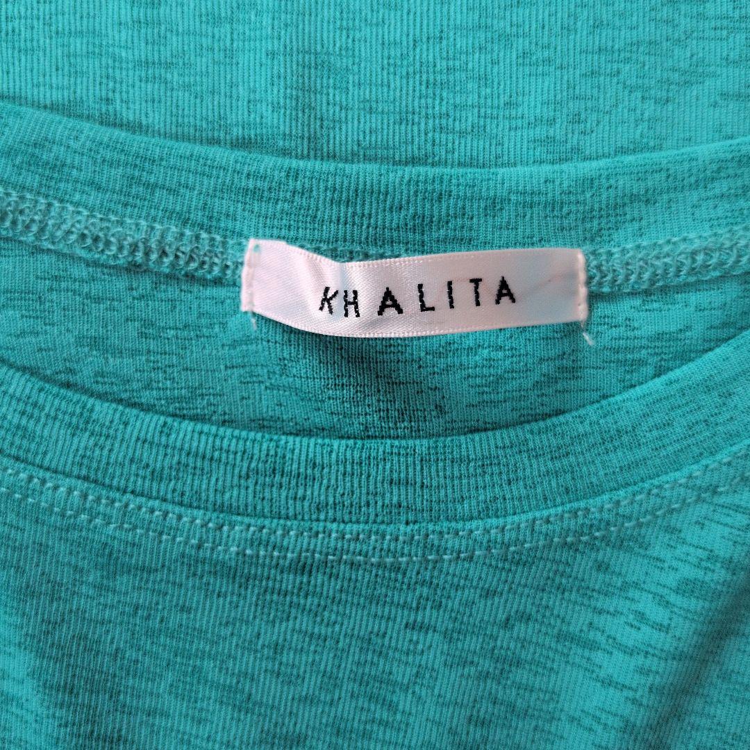 レディースカットソーKHALITA 長袖 ターコイズ M　指穴付き — image 4