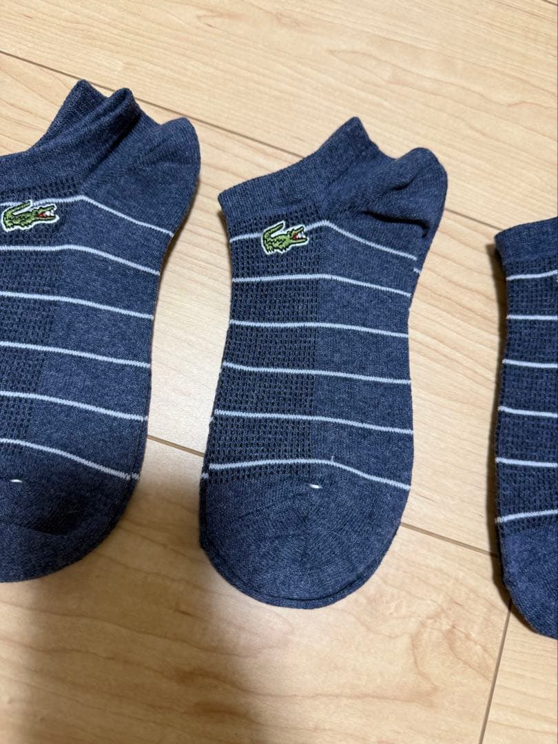 LACOSTE ラコステ ボーダー アンクルソックス 4足セット男女兼用 処分品 — image 3