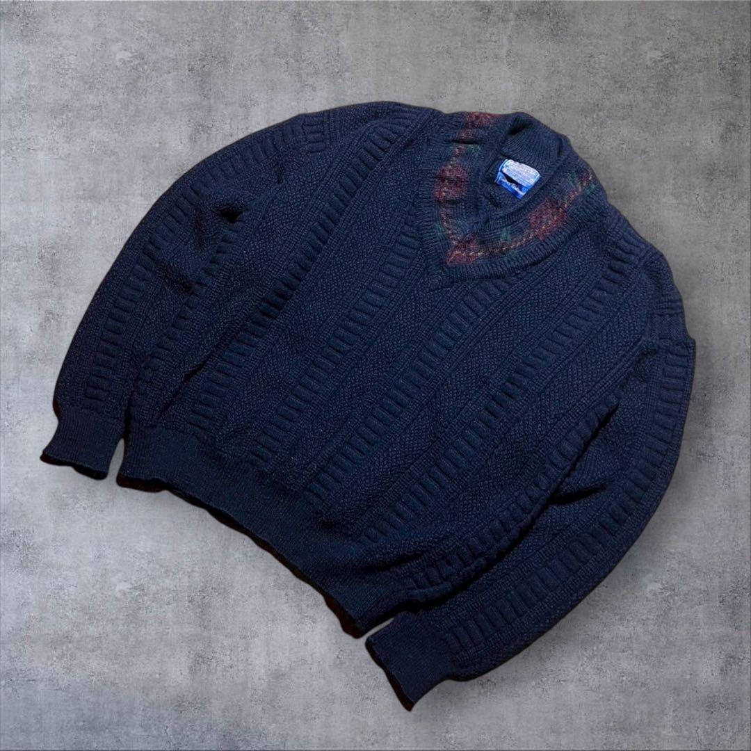PENDLETONペンドルトン70sヴィンテージVネックウールセータークラシック — image 3