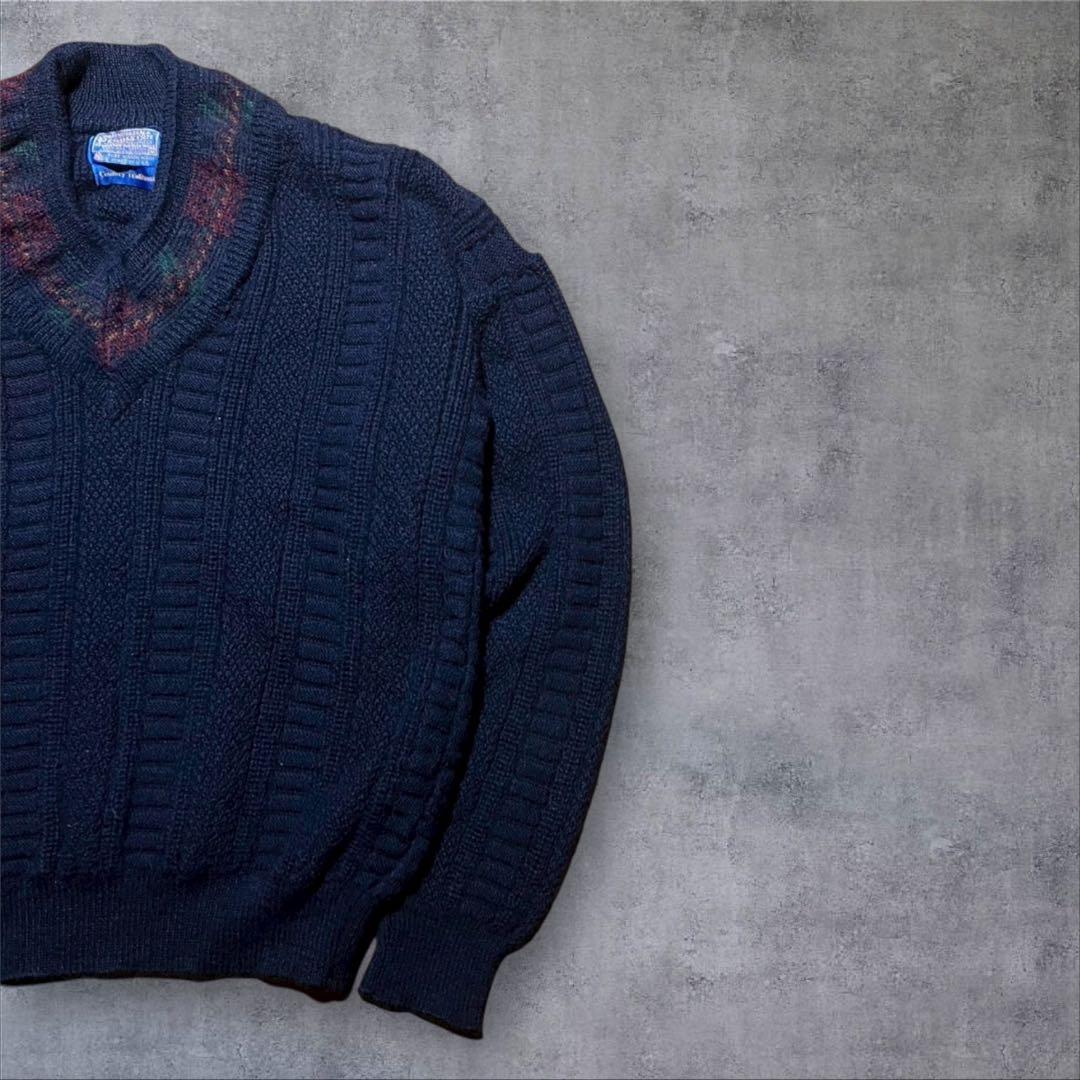 PENDLETONペンドルトン70sヴィンテージVネックウールセータークラシック — image 4