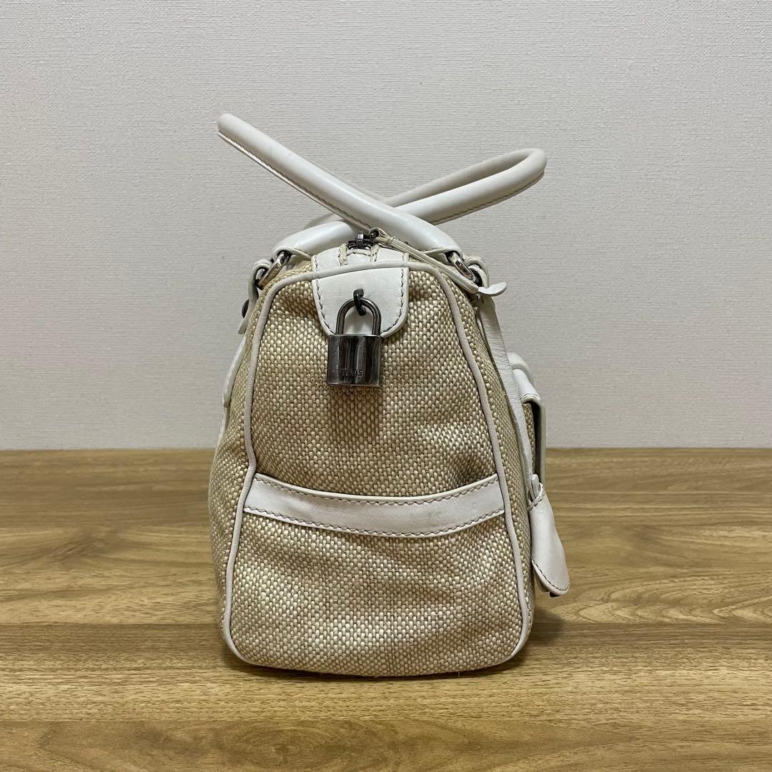 《美品》TOD’S （トッズ）レザー ハンドバッグ ホワイト×ベージュ — image 3