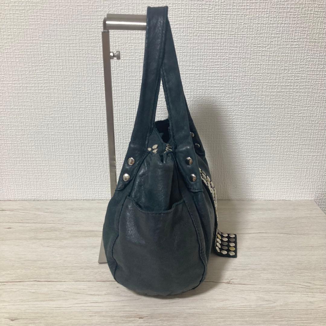 【Y2K】 TRES トートバッグ ハンドバッグ 本革 ブラック スタッズ ミニ — image 3