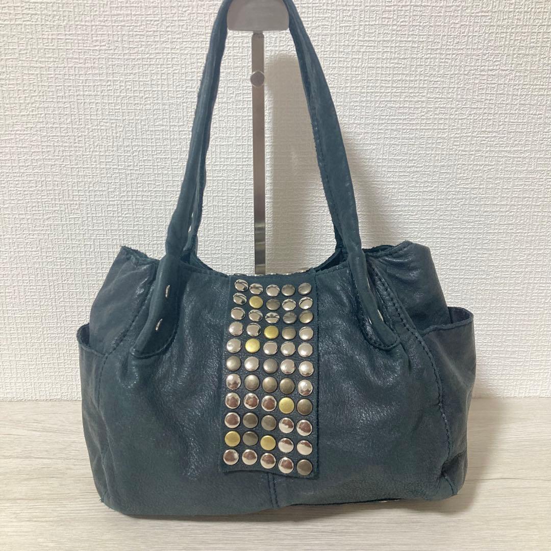 【Y2K】 TRES トートバッグ ハンドバッグ 本革 ブラック スタッズ ミニ — image 4