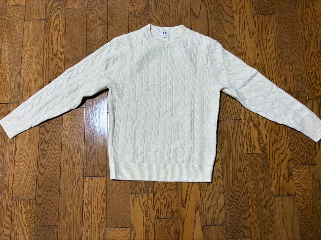 UNIQLO ケーブルクルーネックセーター ホワイト — image 2