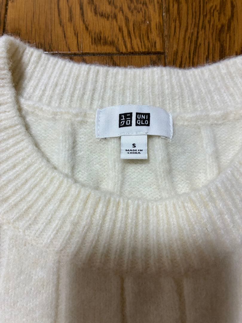 UNIQLO ケーブルクルーネックセーター ホワイト — image 4