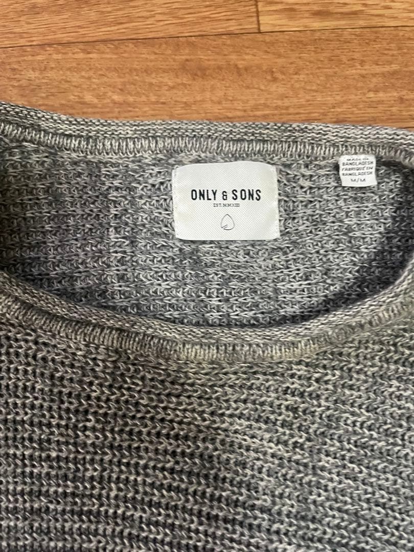 ONLY & SONS クルーネック ニット グレー Mサイズ — image 2