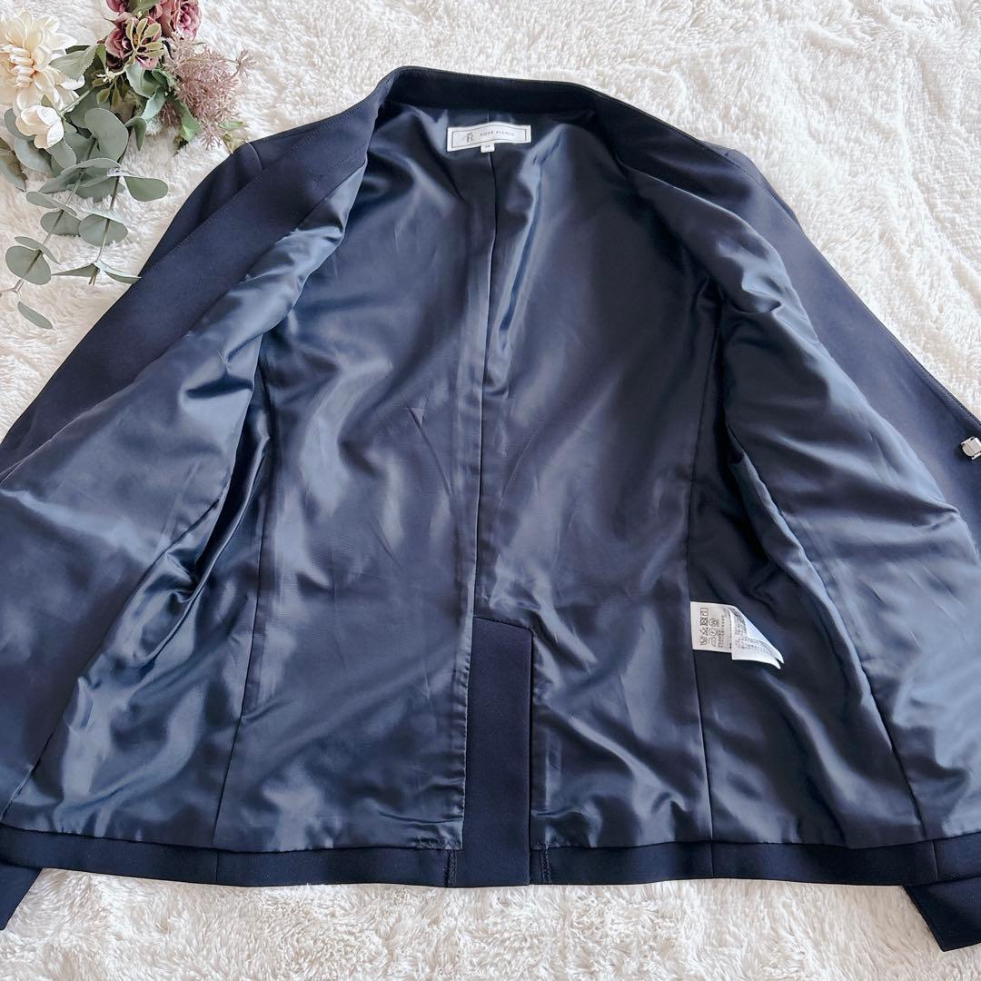 【美品★未使用】ロペピクニック ノーラペルジャケット ネイビー 38 Mサイズ — image 5